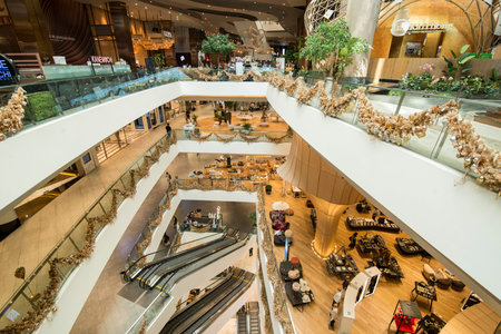 the icon siam mall in Klongsan at the chao phraya river in the city of Bangkok in Thailand in...