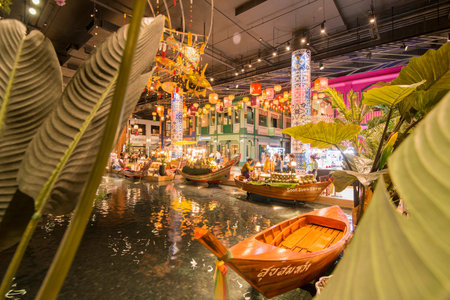 the icon siam mall in Klongsan at the chao phraya river in the city of Bangkok in Thailand in...