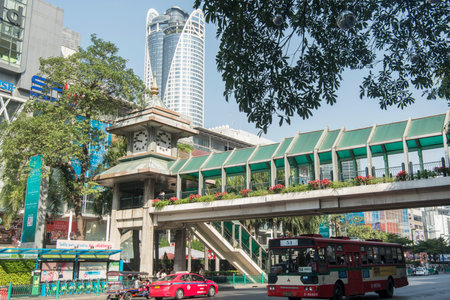the Skyline at Pratunam in the city of Bangkok in Thailand in Southest Asia.  Thailand, Bangkok,...