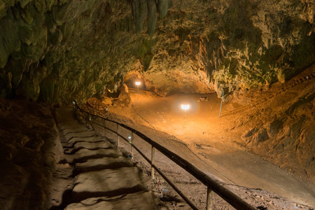 the entrance of the Tham Luang cave near the town of Mae Sai on the Border to Myanmar in the Chiang...