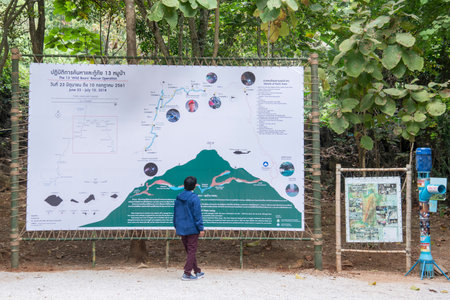 the Museum at the entrance of the Tham Luang cave near the town of Mae Sai on the Border to Myanmar...