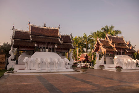 The entrance to the Royal Park of Rajaphruek near the city of Chiang Mai innorth Thailand.  ...