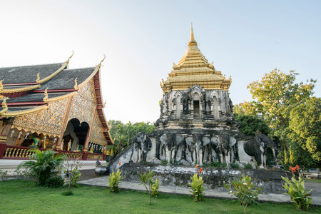 The Wat Chiang Man in the city of Chiang Mai at north Thailand.   Thailand, Chiang Mai, November,...