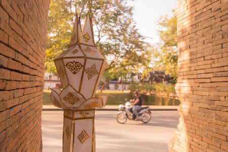 The gate of the Wat Lok Moli in the city of Chiang Mai at north Thailand.   Thailand, Chiang Mai, November, 2019のeditorial素材