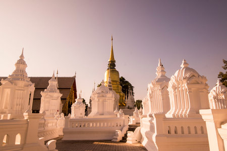 The Wat Suan Dok in the city of Chiang Mai at north Thailand.   Thailand, Chiang Mai, November, 2019