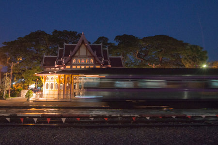 the old Railway Station of Hua Hin in the Town of Hua Hin in the Province of Prachuap Khiri Khan in...