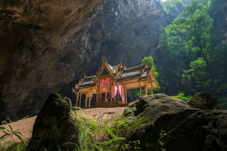 the Khua Kharuehat pavillion of the Tham Phraya Nakhon Cave and Hat Laem Sala in the Khao Sam Roi Yot Nationalpark on the Golf of Thailand south the Town of Hua Hin in Thailand.   Thailand, Hua Hin, November, 2019のeditorial素材