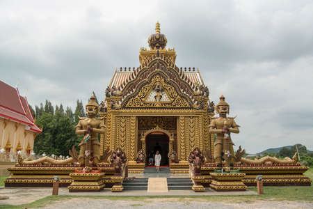wat Khao Ka Lok or Wat Summanavas near the Town of Pranburi on the Golf of Thailand south the Town of Hua Hin in Thailand.   Thailand, Hua Hin, November, 2019のeditorial素材