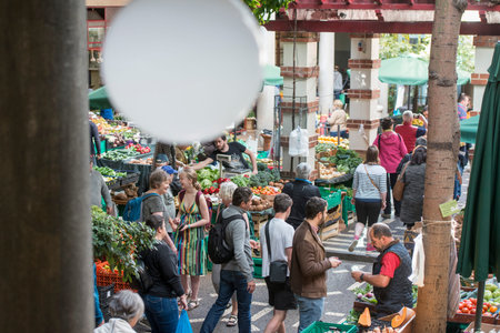 Vegetable at the Mercado dos Lavradores in the city centre of Funchal on the Island Madeira of...