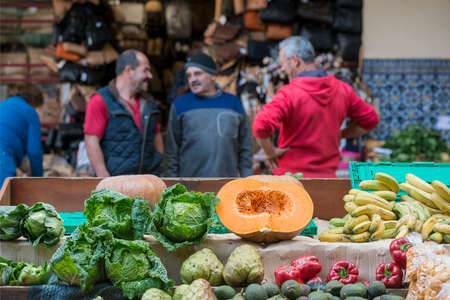 Vegetable at the Mercado dos Lavradores in the city centre of Funchal on the Island Madeira of Portugal.   Portugal, Madeira, April 2018のeditorial素材