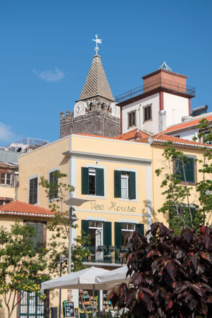 the Se Cathedral in the city centre of Funchal on the Island Madeira of Portugal.   Portugal, Madeira, April 2018のeditorial素材