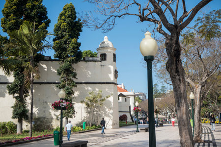 the Fortaleza sao Lourenco in the city centre of Funchal on the Island Madeira of Portugal.   Portugal, Madeira, April 2018のeditorial素材