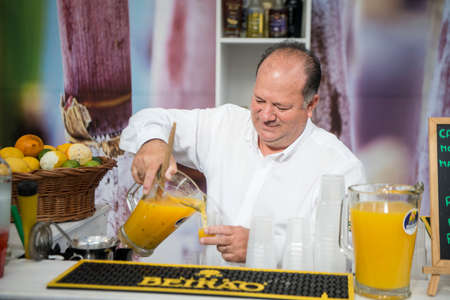 a bar at the festival do Rum in the city centre of Funchal on the Island Madeira of Portugal.   Portugal, Madeira, April 2018のeditorial素材