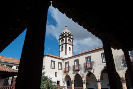 inside of the Monastery and Convento de Santa Clara in the city centre of Funchal at night on the Island Madeira of Portugal.   Portugal, Madeira, April 2018のeditorial素材