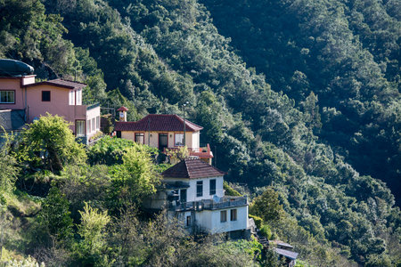 a house at the village of Sao Roque do Faial on the coast at east Madeira on the Island Madeira of...