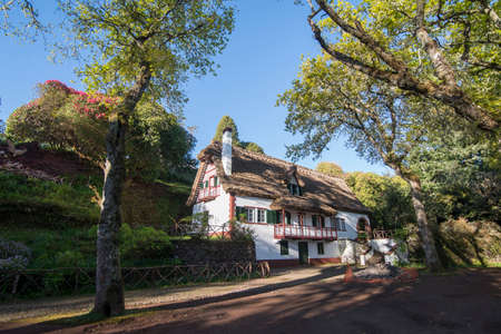 The Guesthouse at the Natural Park of Queimadas in Central Madeira on the Island Madeira of Portugal.   Portugal, Madeira, April 2018のeditorial素材