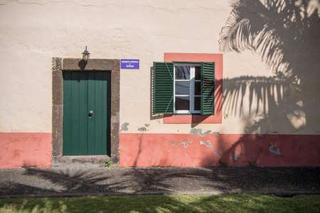 The Forte do Amparo in the Town of Machico on the coast at east Madeira on the Island Madeira of Portugal.   Portugal, Madeira, April 2018のeditorial素材