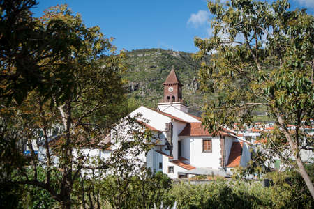 the church of machico on the coast at east Madeira on the Island Madeira of Portugal.   Portugal, Madeira, April 2018のeditorial素材