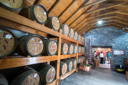 the Rum Factory in Porto da Cruz on the coast at east Madeira on the Island Madeira of Portugal.  ...