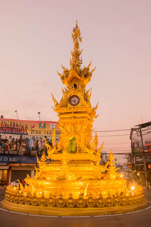 the clock tower in the city of Chiang Rai in North Thailand.  Thailand, Chiang Rai, November, 2019のeditorial素材