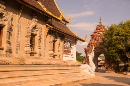 The Wat Phra Non or Wat Chetawan in the city of Chiang Rai in North Thailand.  Thailand, Chiang Rai,...
