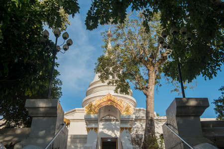 the Putta Nimit Chedi at Wat Phra Borommathat near the Temple Wat Phra That Pha Ngao in the town of Chiang Saen at the mekong River in the golden triangle in the north of the city Chiang Rai in North Thailand.   Thailand, Chiang Sean, November, 2019のeditorial素材