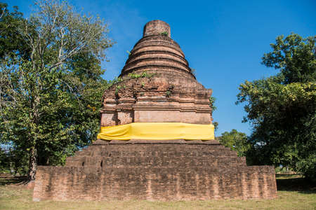the Ruins of the wat That Khieo at the mekong river in the town of Chiang Saen in the north of the city Chiang Rai in North Thailand.   Thailand, Chiang Sean, November, 2019のeditorial素材