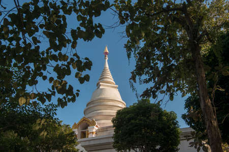 the Putta Nimit Chedi at Wat Phra Borommathat near the Temple Wat Phra That Pha Ngao in the town of Chiang Saen at the mekong River in the golden triangle in the north of the city Chiang Rai in North Thailand.   Thailand, Chiang Sean, November, 2019のeditorial素材