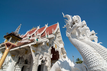 The Wat Sob Ruak in the town of Sop Ruak in the golden triangle in the north of the city Chiang Rai in North Thailand.   Thailand, Chiang Sean, November, 2019のeditorial素材