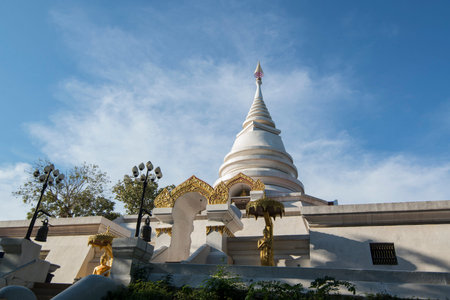 the Putta Nimit Chedi at Wat Phra Borommathat near the Temple Wat Phra That Pha Ngao in the town of...