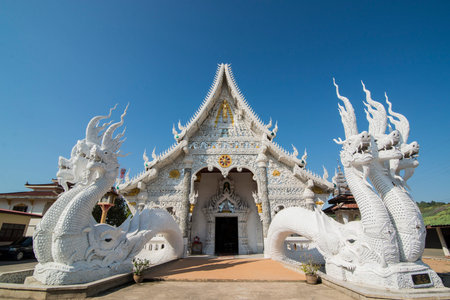 The Wat Sob Ruak in the town of Sop Ruak in the golden triangle in the north of the city Chiang Rai in North Thailand.   Thailand, Chiang Sean, November, 2019のeditorial素材