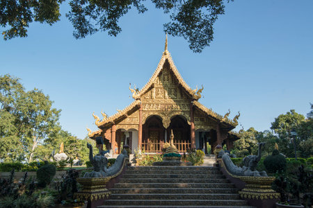 the Uposatha Hall near of Wat Phra Borommathat near the Temple Wat Phra That Pha Ngao in the town of...