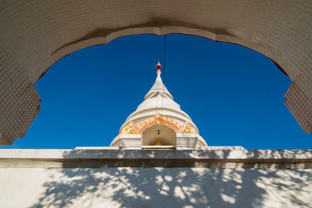 the Putta Nimit Chedi at Wat Phra Borommathat near the Temple Wat Phra That Pha Ngao in the town of Chiang Saen at the mekong River in the golden triangle in the north of the city Chiang Rai in North Thailand.   Thailand, Chiang Sean, November, 2019のeditorial素材