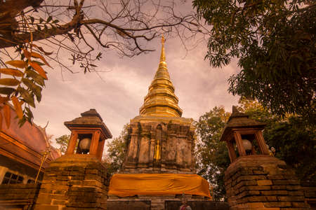 the Temple Wat Phra That Chom Kitti in the town of Chiang Saen at the mekong River in the golden triangle in the north of the city Chiang Rai in North Thailand.   Thailand, Chiang Sean, November, 2019のeditorial素材