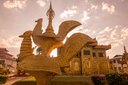 the Wat Thai Wattanaram near the town of Mae Sot in the Province of Tak in Tahiland.   Thailand, Mae Sot, November, 2019のeditorial素材