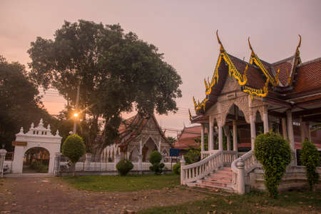 the Wat Phra Than Thantharath Temple in the city of Phetchaburi or Phetburi in the province of Phetchaburi in Thailand.   Thailand, Phetburi, November, 2019のeditorial素材