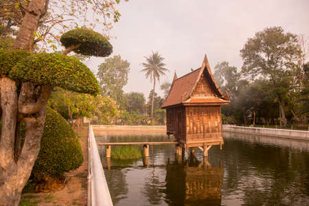 the Wat Yai Suwannaram Temple in the city of Phetchaburi or Phetburi in the province of Phetchaburi in Thailand.   Thailand, Phetburi, November, 2019のeditorial素材