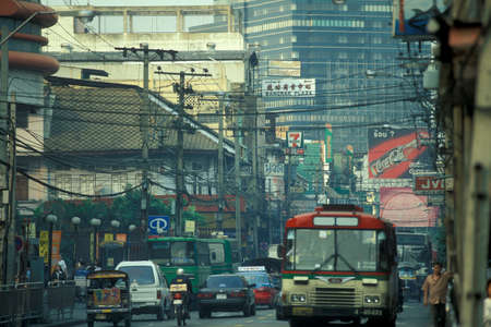 the charoen krung road in Silom in the city of Bangkok in Thailand in Southeastasia.    Thailand, Bangkok, April, 2001のeditorial素材
