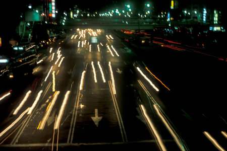 a road in the city centre of Taipei in Taiwan of East Aasia.   Taiwan, Taipei, May, 2001