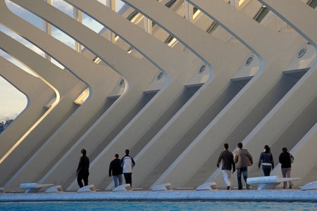 the architecture of the Principe Felipe Science Museum at the City of Arts and Sciences in the city...