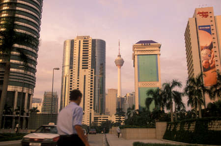 the KL Tower and Communications Tower in the city of Kuala Lumpur in Malaysia.  Malaysia, Kuala Lumpur, January, 2003のeditorial素材