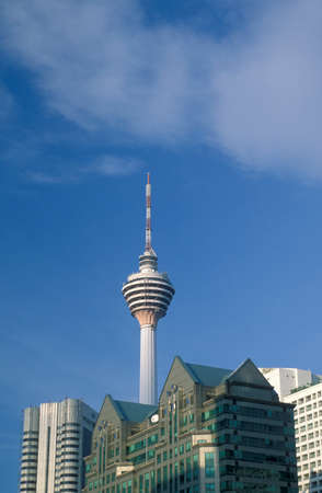 the KL Tower and Communications Tower in the city of Kuala Lumpur in Malaysia.  Malaysia, Kuala Lumpur, January, 2003のeditorial素材