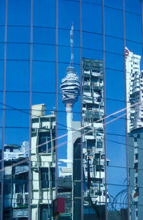 the KL Tower and Communications Tower in the city of Kuala Lumpur in Malaysia.  Malaysia, Kuala Lumpur, January, 2003のeditorial素材