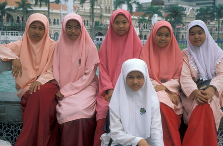 Malaysian People at the Malaysian National Day or Hari Merdeka, August, 31, in the city of Kuala Lumpur in Malaysia.  Malaysia, Kuala Lumpur, August, 1997のeditorial素材
