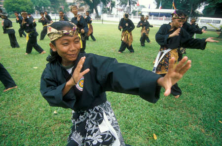 a women at a martial art and sport in the city of Kuala Lumpur in Malaysia.  Malaysia, Kuala Lumpur, January, 2003のeditorial素材