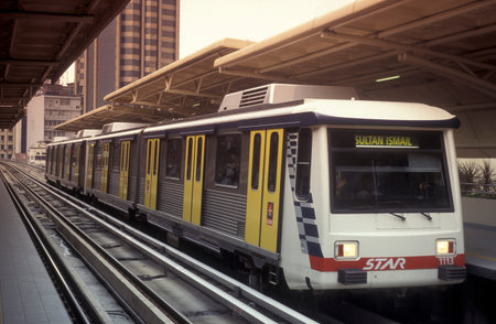 a Metro star train in the city of Kuala Lumpur in Malaysia.  Malaysia, Kuala Lumpur, August, 1997