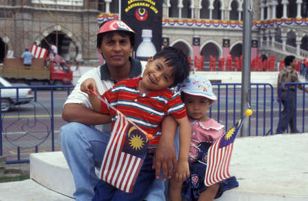 Malaysian People at the Malaysian National Day or Hari Merdeka, August, 31, in the city of Kuala Lumpur in Malaysia.  Malaysia, Kuala Lumpur, August, 1997のeditorial素材
