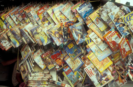 a shop with Press and media Magazine in the city of Kuala Lumpur in Malaysia.  Malaysia, Kuala Lumpur, August, 1997のeditorial素材
