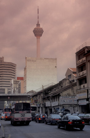 the KL Tower and Communications Tower in the city of Kuala Lumpur in Malaysia.  Malaysia, Kuala Lumpur, January, 2003のeditorial素材