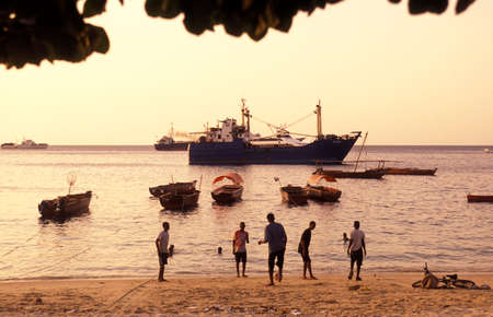 the Harbor in the City of Daressalam in Tanzania.  Tanzania, Dar es Salam , October, 2004のeditorial素材